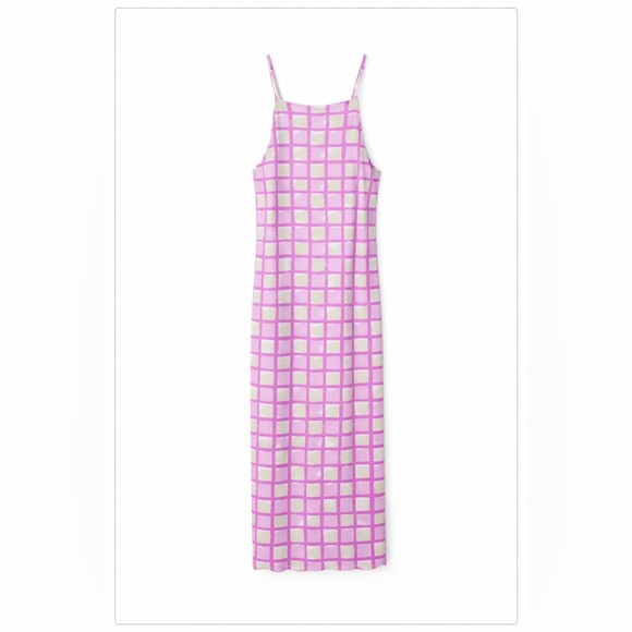 💗 NWT! BP Pink Plaid Jersey Dress - Picture 2 of 9